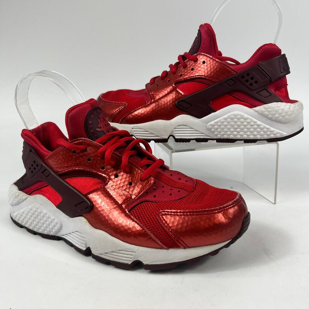 Nike Air Womens  7.5 Huarache Run University Athletic Sneakers Red Night Maroon